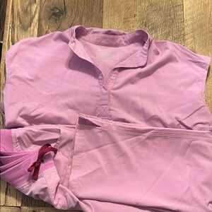 Figs Light Pink Short Sleeve Top